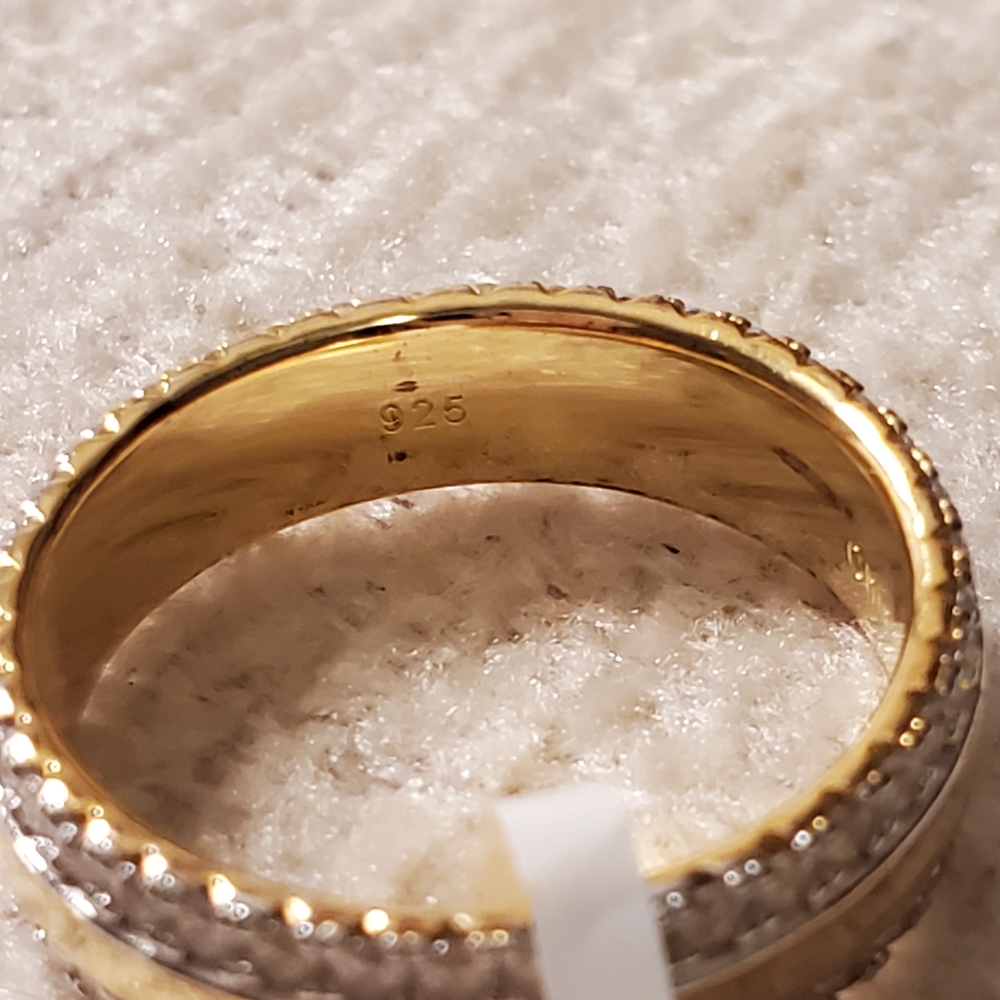 New Elegant Gold and Silver 925 Women's Ring - Picture 4 of 5